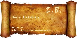 Déri Baldvin névjegykártya